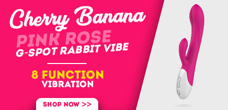 Cherry Banana Pink Rose 10 Function G-Spot Rabbit Vibrator