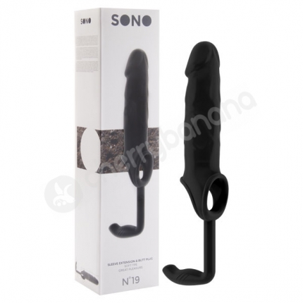 Sono No. 19 Black Dong Penis Extension Sleeve