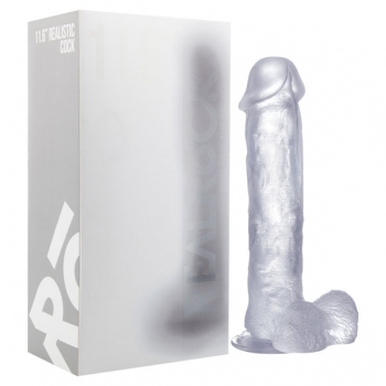 Realrock 11'' Clear Realistic Cock With Scrotum