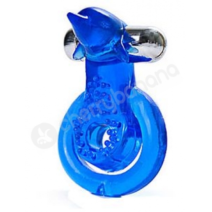 Dolphin Blue Vibrating Cock & Ball Harness