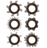 Zero Tolerance Cockstars Black Stretchy & Unique Cockrings 6pk