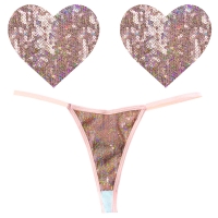 Bubbly Feels Panty & Heart Pastie Set