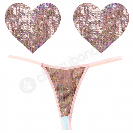 Bubbly Feels Panty & Heart Pastie Set Bubbly Feels Panty & Heart Pastie Set