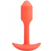 B-Vibe Orange Vibrating 3.4" Snug Plug 1 Weighted Butt Plug