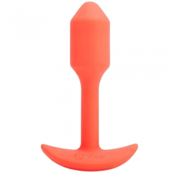 B-Vibe Orange Vibrating 3.4" Snug Plug 1 Weighted Butt Plug