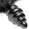 Tailz Black Fluffy Bunny Tail Metal 5" Anal Plug