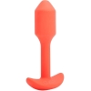 B-Vibe Orange Vibrating 3.4" Snug Plug 1 Weighted Butt Plug