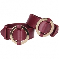 Ouch Halo Wrist/Ankle Cuffs Red With Gold Hardware & Removable Connector