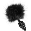 Tailz Black Fluffy Bunny Tail Metal 5" Anal Plug