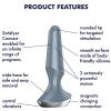 Satisfyer Plug-Ilicious 2 Grey 5.3" Vibrating App Controlled Butt Plug