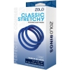Zolo Classic Stretchy Silicone Blue Cock Ring 3 Sizes Set