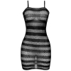 Cherry Banana Black Fishnet Striped Dress