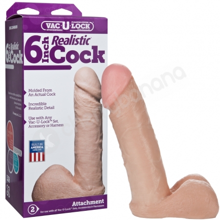 Doc Johnson 6" Realistic Cock Vac-U-Lock Attachment Dildo