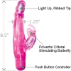 Light Up Orgasmic Gels Pink Sensuous Butterfly Vibrator