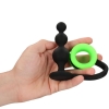 Ouch! Glow In The Dark Beaded Butt Plug With Cock Ring