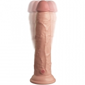 King Cock Elite 9'' Vibrating Flesh Dual Density Cock Dildo With Remote
