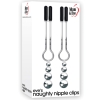 Eve's Naughty Nipple Clips Black & Silver Adjustable Nipple Clamps