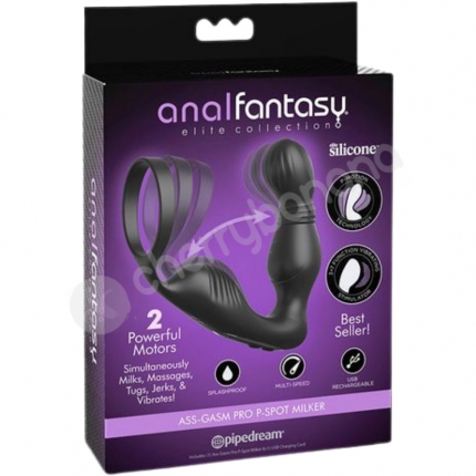 Anal Fantasy Black 4" Elite Ass-gasm P-spot Milker Silicone Vibrating Plug