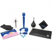 B-Vibe Blue Anal Plug & Le Wand Massager Education 10 Piece Set