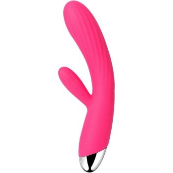 Svakom Angel Pink Heating Ribbed Rabbit Dual Stimulation Vibrator 