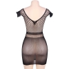 Cherry Banana Plus Size Black Crotchet Mesh Mini Chemise Dress