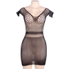 Cherry Banana Black Crotchet Mesh Mini Chemise Dress