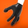 Oxballs Finger Fuck Glove Black Soft Rubbery Glove With 5 Different Digit Shapes & Textures