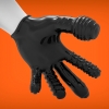 Oxballs Finger Fuck Glove Black Soft Rubbery Glove With 5 Different Digit Shapes & Textures