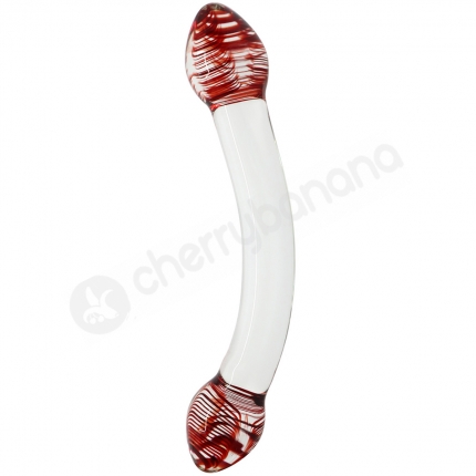 Crystal Pleasures Glass Red Head Lover Double Dildo