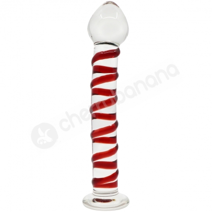 Crystal Pleasures Glass Swirled Candy Dildo