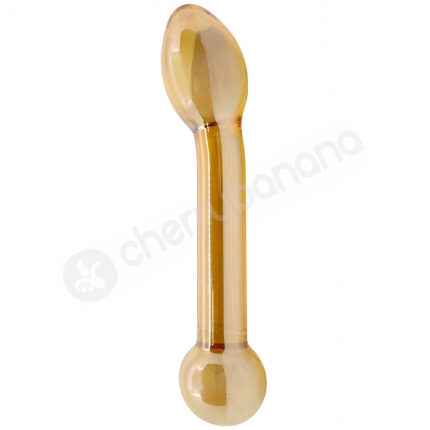 Crystal Pleasures Glass Honey Treat Angled Bulb Double Dildo