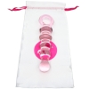 Crystal Pleasures Glass Pink Anal Delight Beaded Dildo