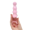 Crystal Pleasures Glass Pink Anal Delight Beaded Dildo