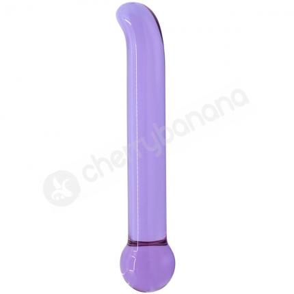 Crystal Pleasures Glass Purple Magic G-Spot Double Dildo