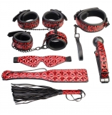 Cherry Banana Thrill Red Faux Leather 7 Piece Bondage Kit