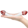 Crystal Pleasures Glass Red Head Lover Double Dildo