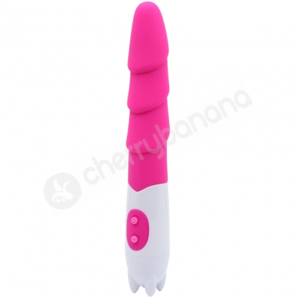 Cherry Banana Pink 10 Speed Ribbed Pleasure Vibrator