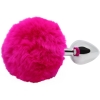 Hidden Treasures Silver & Pink Fluffy 2.9" Butt Plug