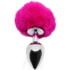 Hidden Treasures Silver & Pink Fluffy 2.9" Butt Plug