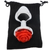 Hidden Treasures Silver & Red Rose 2.9" Butt Plug