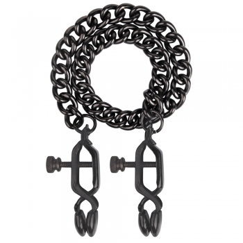 Cherry Banana Black Adjustable Nipple Clamps With Chain