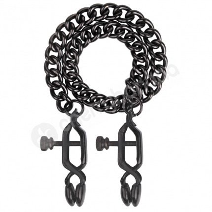 Cherry Banana Black Adjustable Nipple Clamps With Chain Cherry Banana Black Adjustable Nipple Clamps With Chain