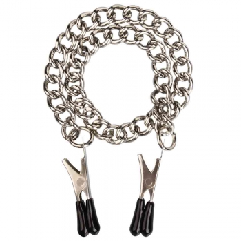 Cherry Banana Silver Nipple Clamps With Chain