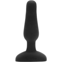 B-vibe Novice Plug Black 4" Vibrating R/C Butt Plug With Travel Case 