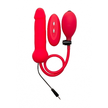 Ouch Red Inflatable Vibrating Silicone Dong