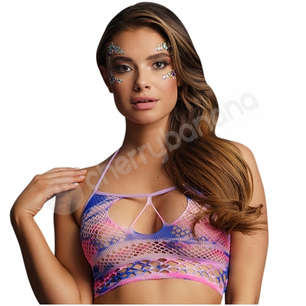 Le Desir Bliss Tie Dye Halter Top & Eye Bling