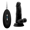 Realrock Vibrating 6'' Black Realistic Cock With Scrotum