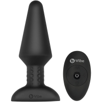 B-vibe Rimming Plug XL 6.6" Black Rotating Beads Rimming Sensation R/C Butt Plug