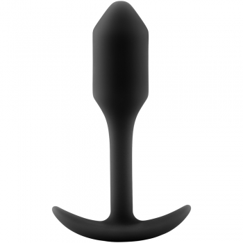 B-vibe Snug Plug 1 Black Silicone Weighted Small Butt Plug