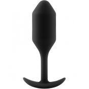 B-vibe Snug Plug 2 Black Silicone Weighted 4.5" Butt Plug